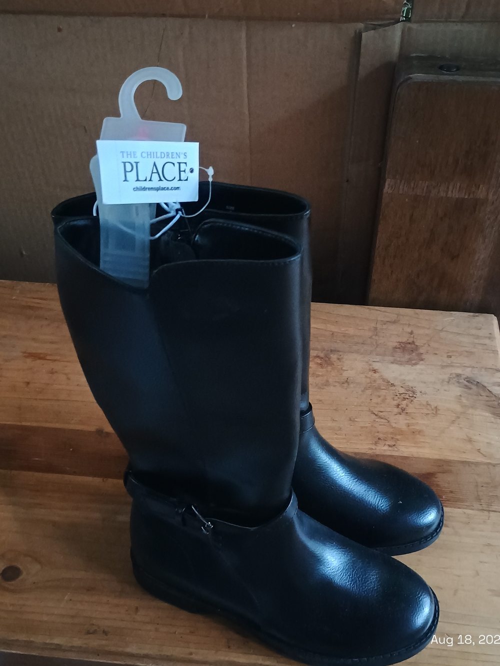 The Children's Place Black Tall Zip Boots for Girls Size 2 - Picture 7 of 8